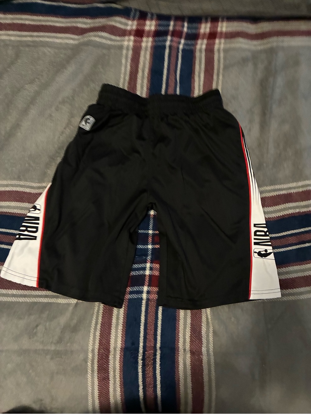 Nike Black Athletic Shorts with White & Red Side Panels